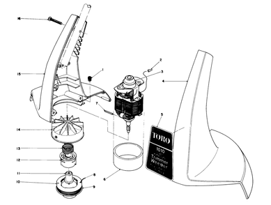 Motor And Housing Assembly Diagram and Parts List for 51255 7000001 - 7999999 Toro Trimmer