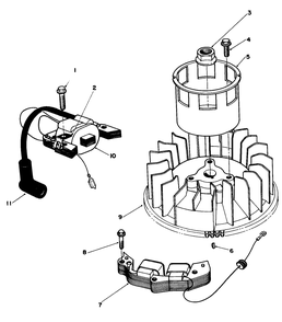 Magneto & Flywheel Assembly (Model No. Vmg6) Diagram and Parts List for 20629C 7000001 - 7999999 Toro Lawn Mower