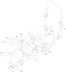 Frame And Roll-Over Protection System Assembly Diagram and Parts List for 74494 407400888-999999999 Toro Lawn Tractor