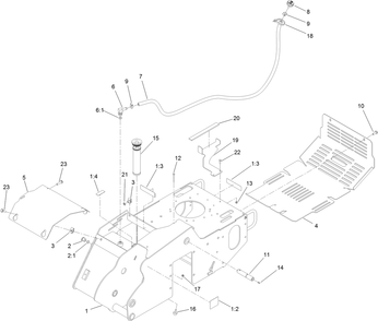 Frame Assembly Diagram and Parts List for 23208G 400000000 - 401999999 Toro Stump Grinder