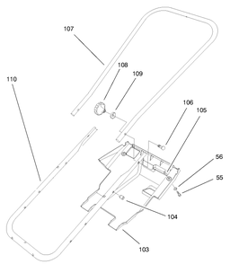 Handle Assembly Diagram and Parts List for 38175 7900001 - 7999999 Toro Snow Blower