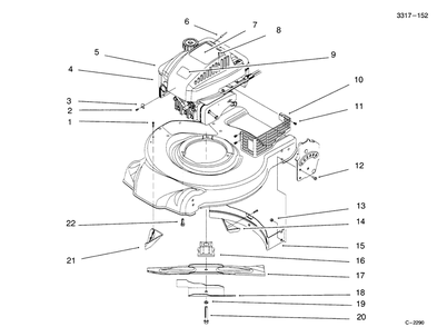 Engine Assembly Diagram and Parts List for 20443 5900001 - 5999999 Toro Lawn Mower