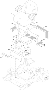 Seat Mounting Assembly Diagram and Parts List for 72902TE 411000000-999999999 Toro Lawn Mower