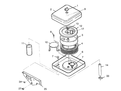 Air Cleaner Diagram and Parts List for 74140 590001 - 599999 Toro Lawn Tractor