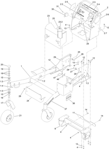 Frame Assembly Diagram and Parts List for 74583 (314000001-314999999)(2014) Toro Lawn Mower