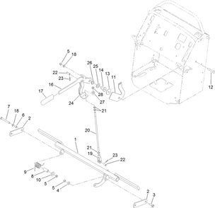 Parking Brake Assembly Diagram and Parts List for 74589 (313000001-313001000)(2013) Toro Lawn Mower