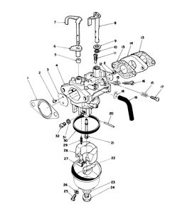 Carburetor Assembly (Model No. Vmk9) Diagram and Parts List for 20920B 0000001 - 0999999 Toro Lawn Mower