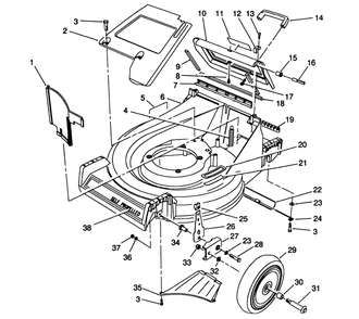 Housing Assembly Diagram and Parts List for 26624 8000001 - 8999999 Toro Lawn Mower