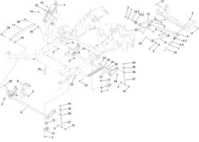 Deck Lift Assembly Diagram and Parts List for 74960 (316000001-316999999)(2016) Toro Lawn Mower