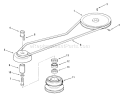 Drive Belt And Pulleys Diagram and Parts List for A2-083202 1983 Toro Lawn Tractor