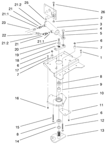 Lower Power Steering Assembly Diagram and Parts List for 73545 8900001 - 8999999 Toro Lawn Tractor