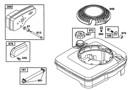 Engine Briggs & Stratton Model 124702-0189-01 Diagram and Parts List for 20327B 2000001 - 2999999 Toro Lawn Mower
