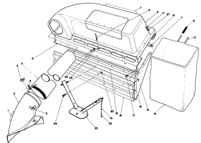 Twin Bagger Grass Catcher Model 59o53 (Optional) Diagram and Parts List for 56128 9000001 - 9999999 Toro Lawn Tractor