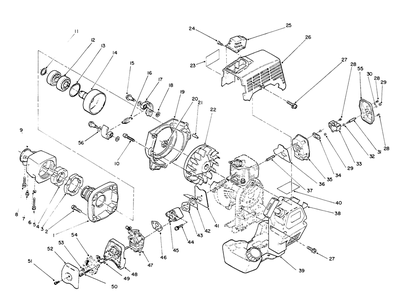 Engine Assembly Diagram and Parts List for 51675 2000001 - 2999999 Toro Trimmer