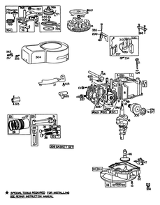 Engine Briggs & Stratton Model 92908-5205-01 Diagram and Parts List for 16330 3000001 - 3999999 Toro Lawn Mower