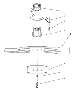 Blade Assembly Diagram and Parts List for 20809 8900001 - 8999999 Toro Lawn Mower