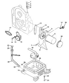 Oil System Diagram and Parts List for 74140 590001 - 599999 Toro Lawn Tractor