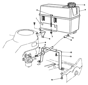 Gas Tank Assembly Diagram and Parts List for 22036 2000001 - 2999999 Toro Lawn Mower