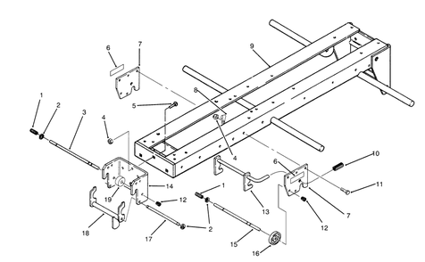 Frame And Hitch Assembly Diagram and Parts List for 73501 59000412 - 59002868 Toro Lawn Tractor