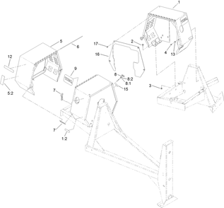 Cowl Assembly Diagram and Parts List for 68011 400000000 - 401999999 Toro Cement Mixer