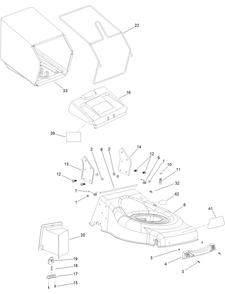 Deck And Grass Bag Assembly Diagram and Parts List for 20942 321000001 - 321999999 Toro Lawn Mower