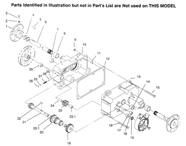 Transmission 8-Speed 8 Pinion Diagram and Parts List for 73402 6900001 - 6999999 Toro Lawn Tractor