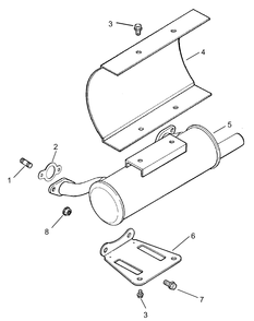 Exhaust Assembly Diagram and Parts List for 74231 (230006001-230999999)(2003) Toro Lawn Mower