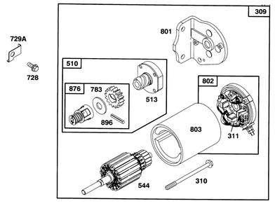 Engine Briggs & Stratton Model 282707-0119-01 Diagram and Parts List for 71201 6900001 - 6999999 Toro Lawn Tractor