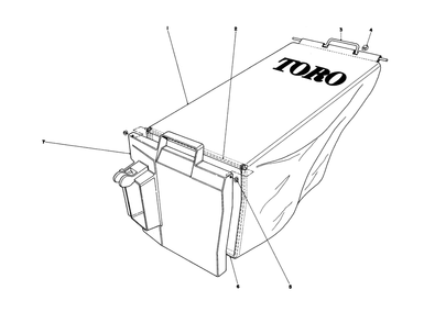 Grass Bag Assembly Diagram and Parts List for 20698 9000001 - 9999999 Toro Lawn Mower