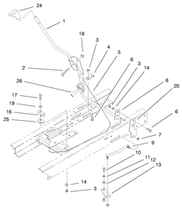 Shifting Components Assembly Diagram and Parts List for 71199 9900001 - 9999999 Toro Lawn Tractor