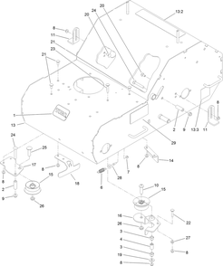 Frame Assembly Diagram and Parts List for 33516 (315000001-315999999)(2015) Toro Aerator
