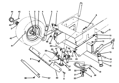 Front Axle Assembly Diagram and Parts List for 70141 59000001 - 59999999 Toro Lawn Tractor