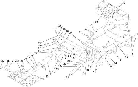 Platform Assembly Diagram and Parts List for 22475 402000000 - 404799999 Toro Lawn Tractor Accessories