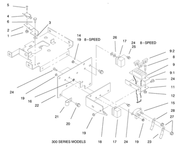 Hoodstand Electrical Housing & Wire Harness Diagram and Parts List for 73403 7900001 - 7999999 Toro Lawn Tractor
