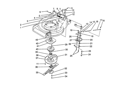 Blade Brake Clutch Assembly Diagram and Parts List for 26682 0000001 - 0999999 Toro Lawn Mower