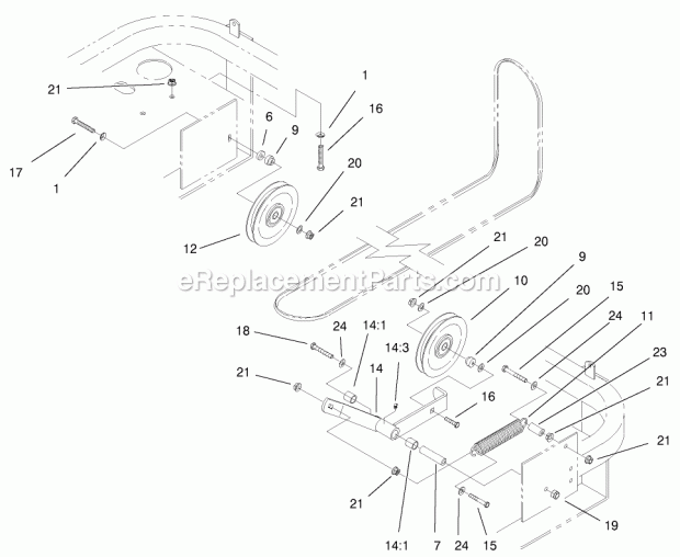 Idler Assembly Diagram and Parts List for 74218 200000001-200999999 Toro Lawn Mower