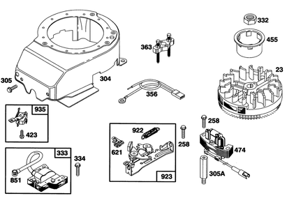 Engine Briggs & Stratton Model 124707-3185-01 Diagram and Parts List for 20437 49000001 - 49999999 Toro Lawn Mower