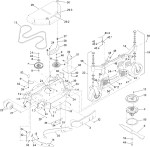 Lh Wing Deck Assembly Diagram and Parts List for 74096 403247447-999999999 Toro Lawn Tractor