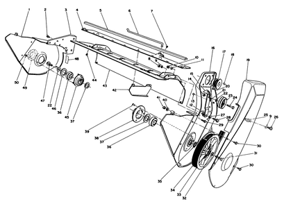 Lower Frame Assembly Diagram and Parts List for 38110C 0000001 - 0999999 Toro Snow Blower