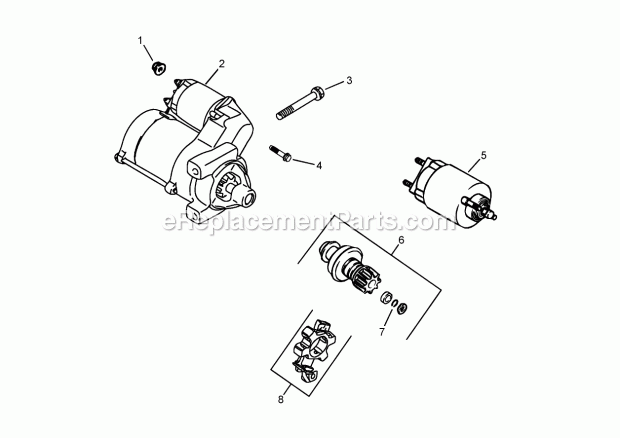 Starting System Assembly Kohler Ch23s 76584 Diagram and Parts List for 74239 250000001-250999999 Toro Lawn Mower