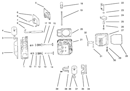 Head/Valve/Breather Diagram and Parts List for 30183 695101 - 699999 Toro Lawn Tractor Accessories