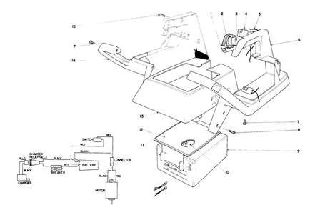 Upper Case Assembly Diagram and Parts List for 51560C 8000001 - 8999999 Toro Trimmer
