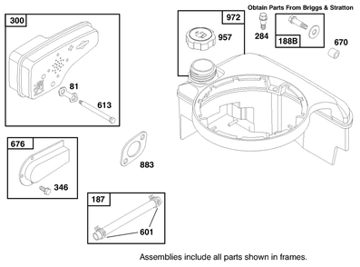 Engine Briggs & Stratton Model 12f802-0667-01 Diagram and Parts List for 20803 7900001 - 7999999 Toro Lawn Mower