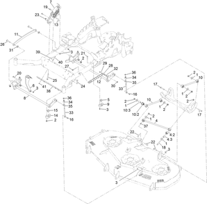 Deck Lift Assembly Diagram and Parts List for 72967 409016537-999999999 Toro Lawn Mower