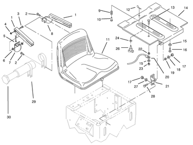 Seat Assembly Diagram and Parts List for 74101 690001 - 699999 Toro Lawn Tractor
