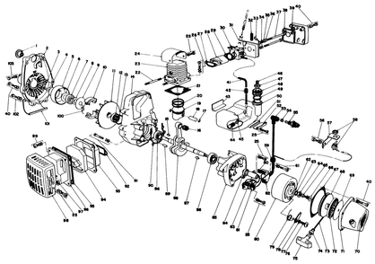 Engine Assembly Diagram and Parts List for 30910 1000001 - 1999999 Toro Trimmer