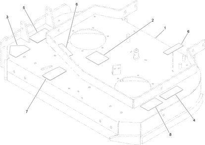Deck Decal Assembly Diagram and Parts List for 39674 400000000-404319999 Toro Lawn Mower