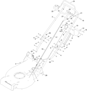Handle Assembly Diagram and Parts List for 22275T 411500000 - 412510824 Toro Lawn Mower