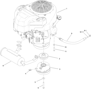 Engine Assembly Diagram and Parts List for 44410 410300000 - 412899999 Toro Lawn Mower