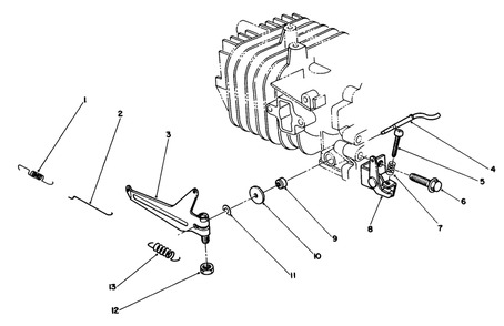 Governor Assembly Diagram and Parts List for 38185 7000001 - 7999999 Toro Snow Blower